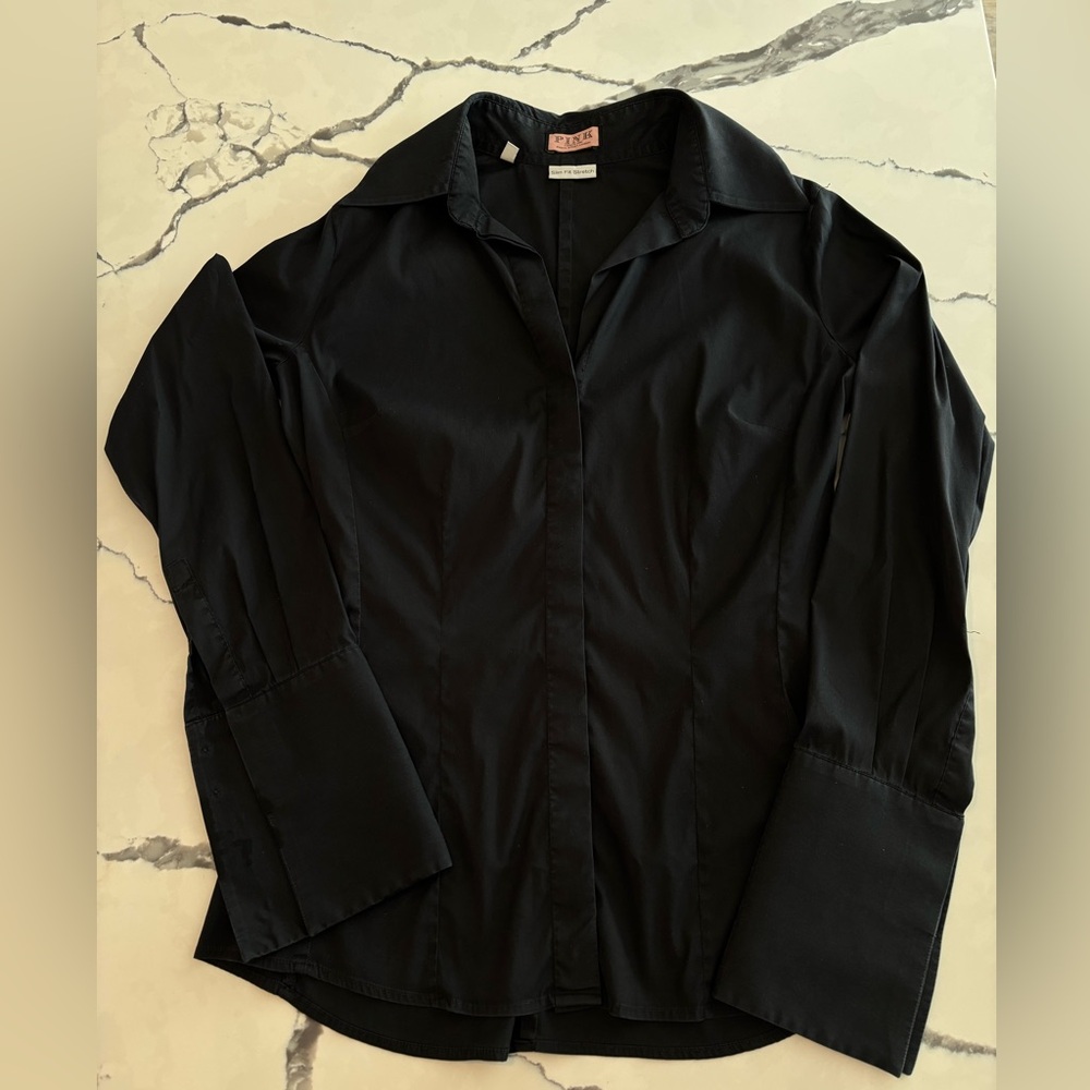 Thomas Pink Black Button-Up Shirt— 2